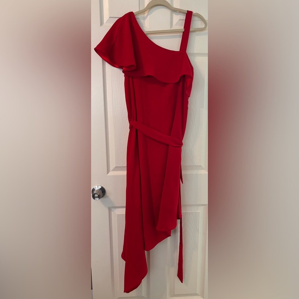 Adelyn Rae, Red Asymmetrical Dress, Size Large